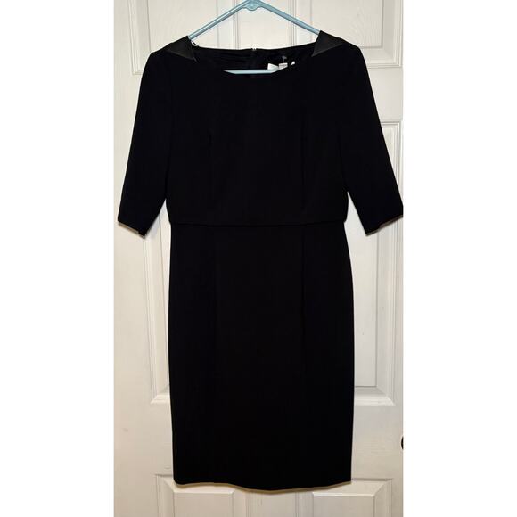 Boss Dresses & Skirts - Boss black dress‎ 3/4 sleeve leather shoulder detail size 4